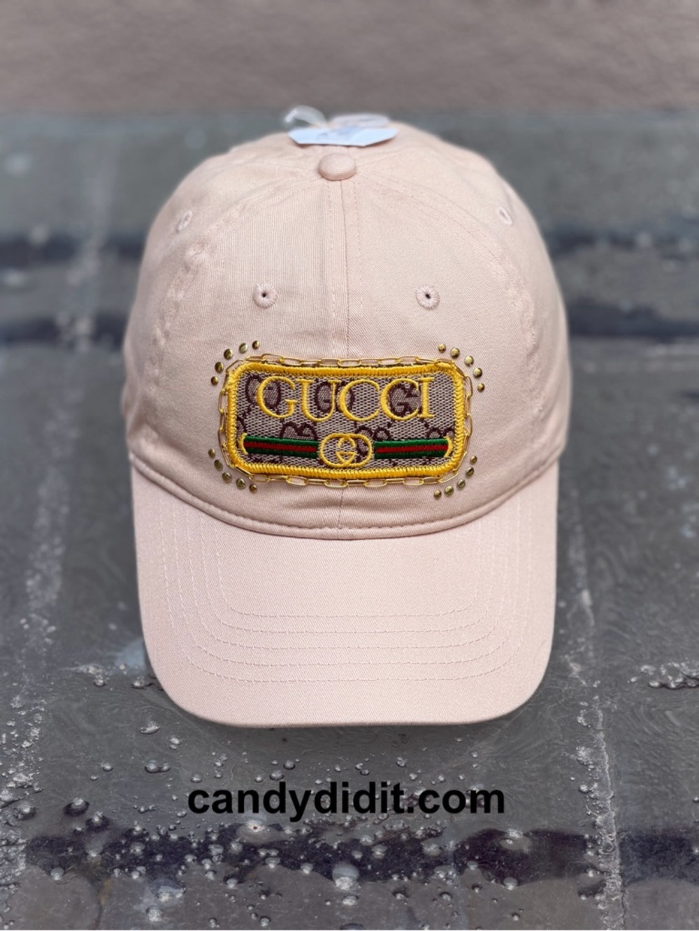 NWT Handmade Gucci Glamour Ball Cap With Chain accents - Picture 4 of 10